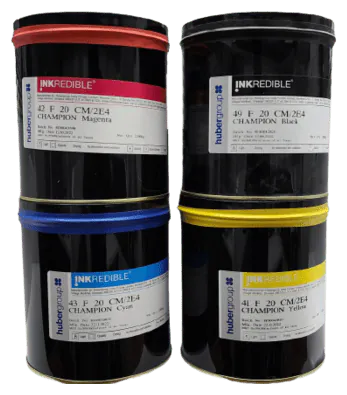 Four tins of offset printing ink